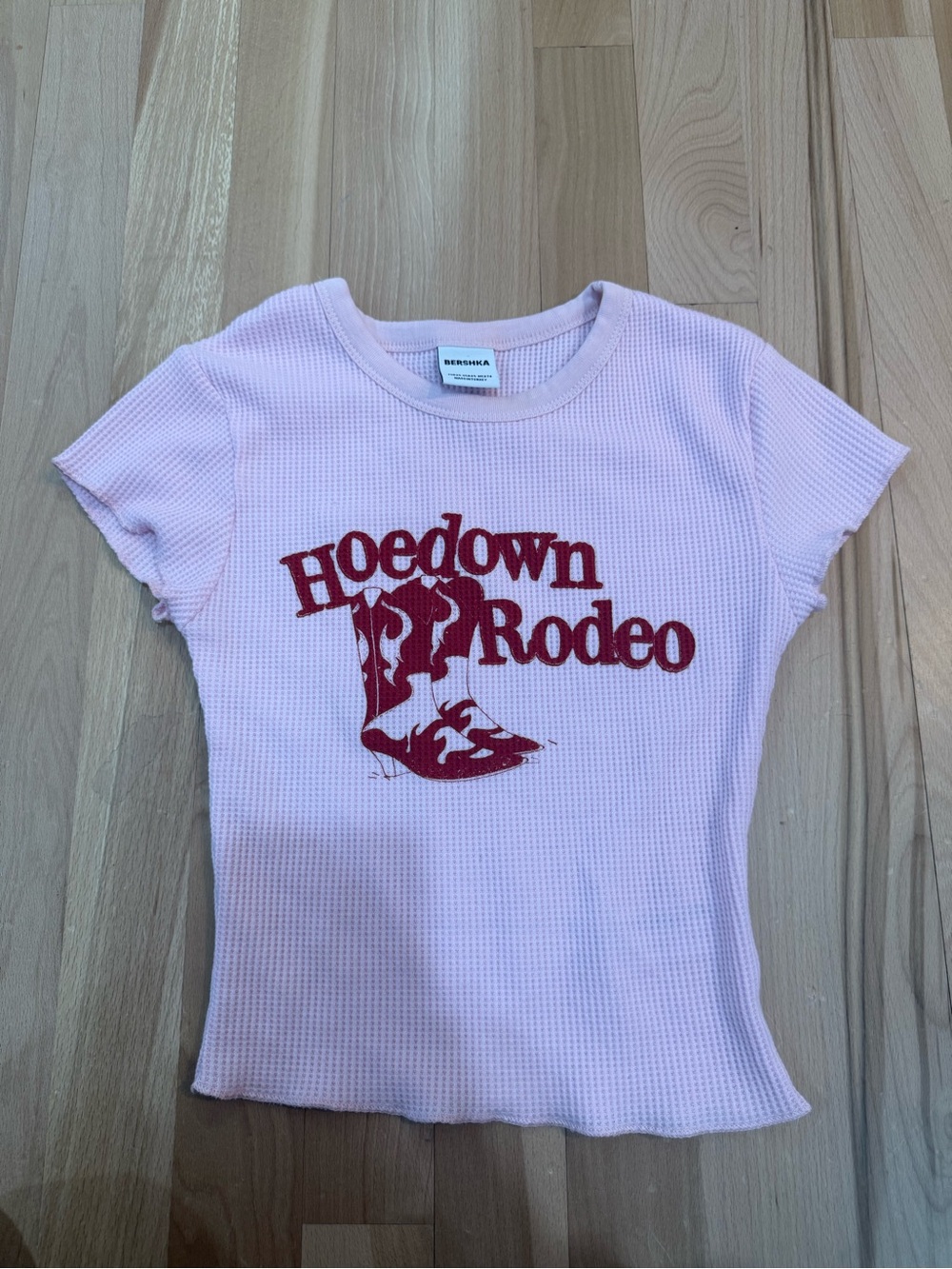 Bershka Pink 'Hoedown Rodeo' Graphic Tee
